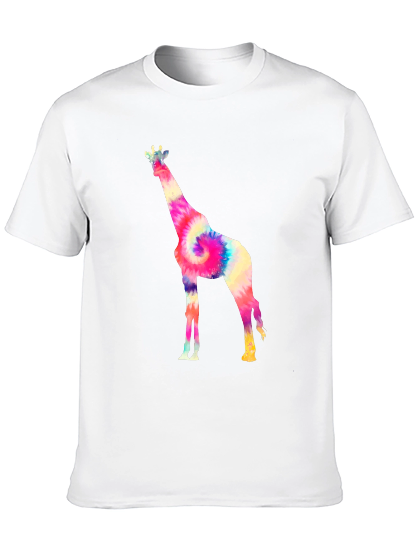 Tie-Dye Giraffe Graphic T-Shirt - Black