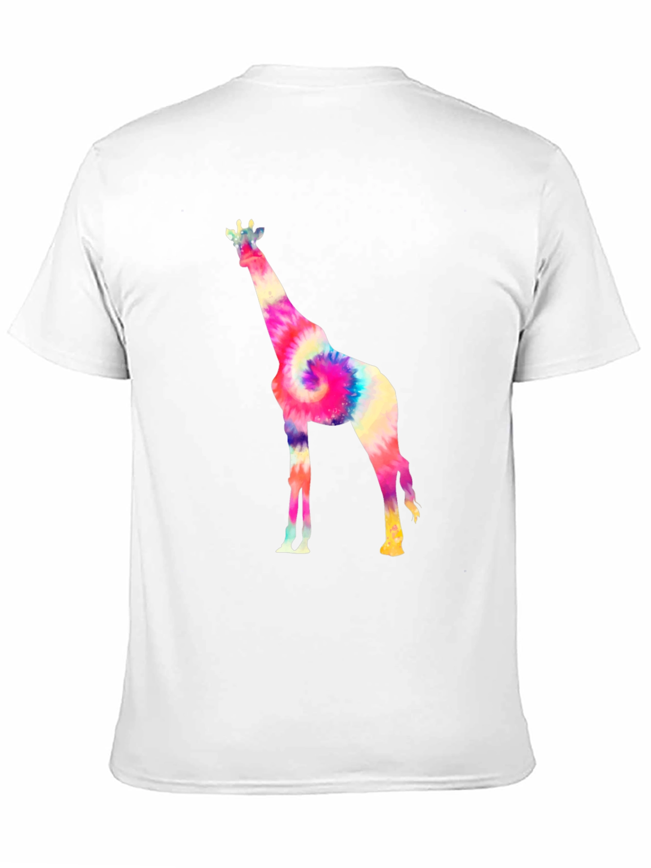 Tie-Dye Giraffe Graphic T-Shirt - Black