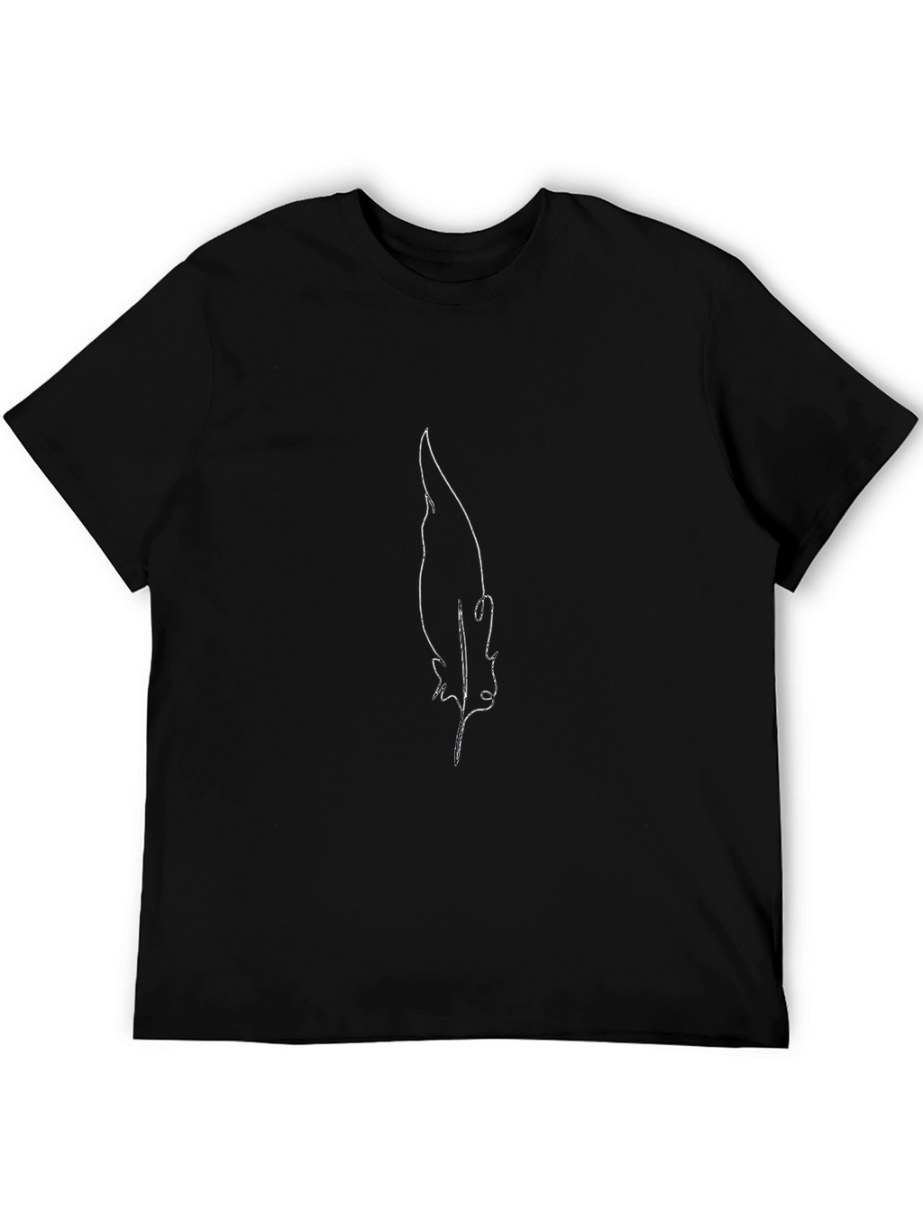 Minimalist Feather Graphic Black T-Shirt