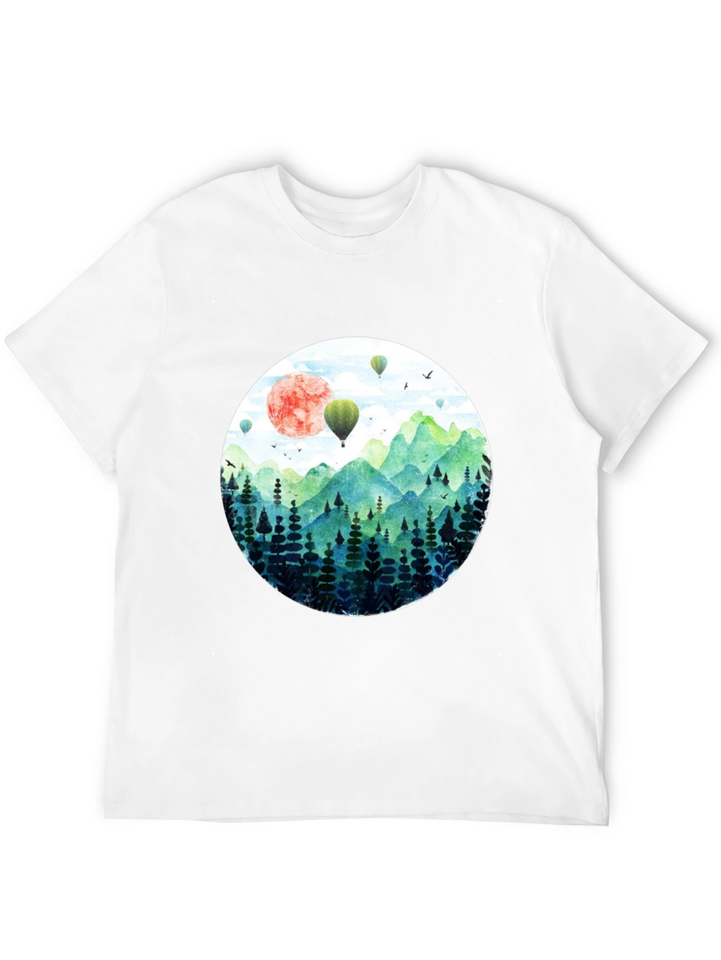 Nature Scene Graphic Tee - Mens Black T-Shirt