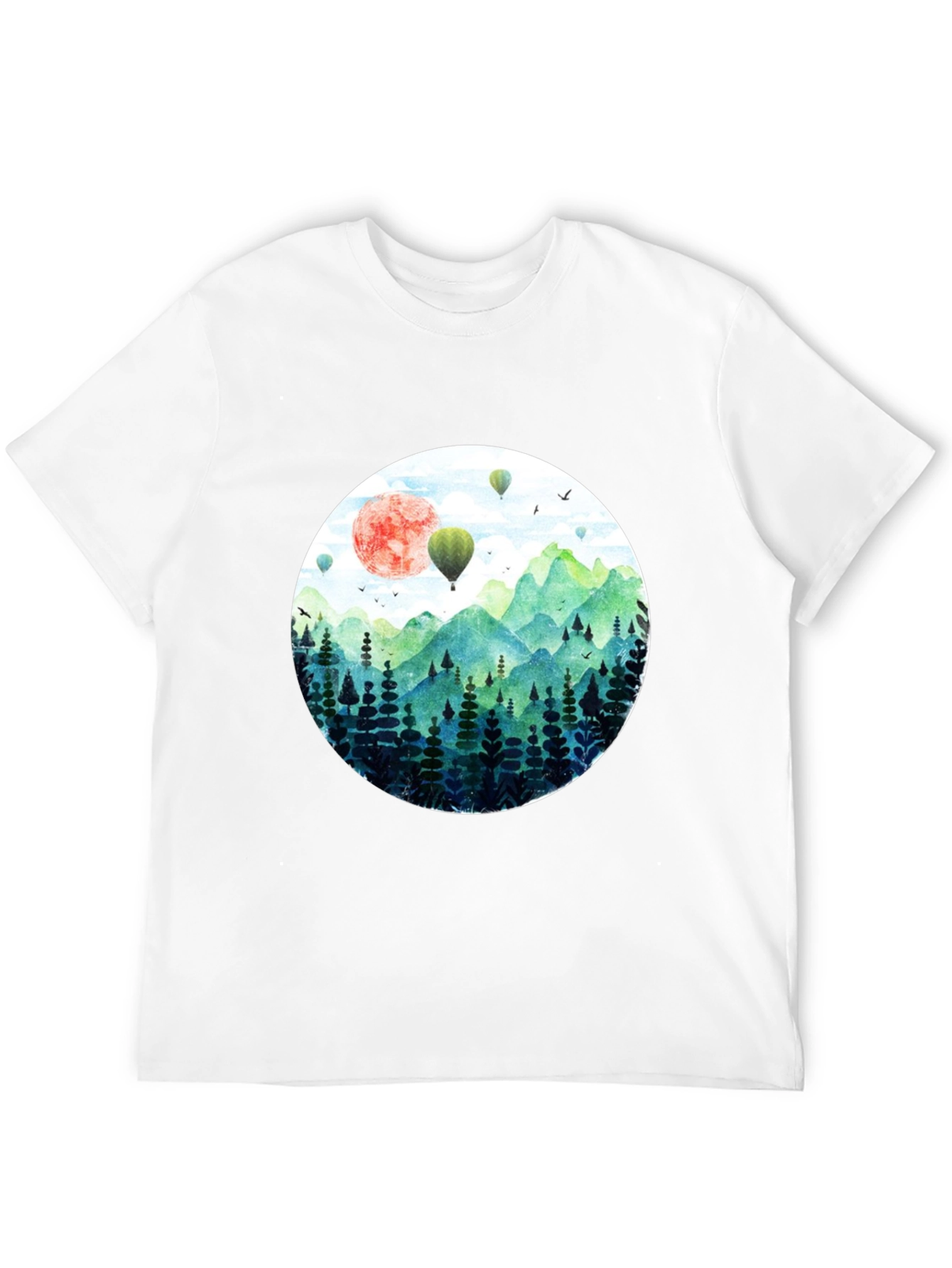 Nature Scene Graphic Tee - Mens Black T-Shirt
