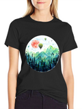 Nature Scene Graphic Tee - Mens Black T-Shirt