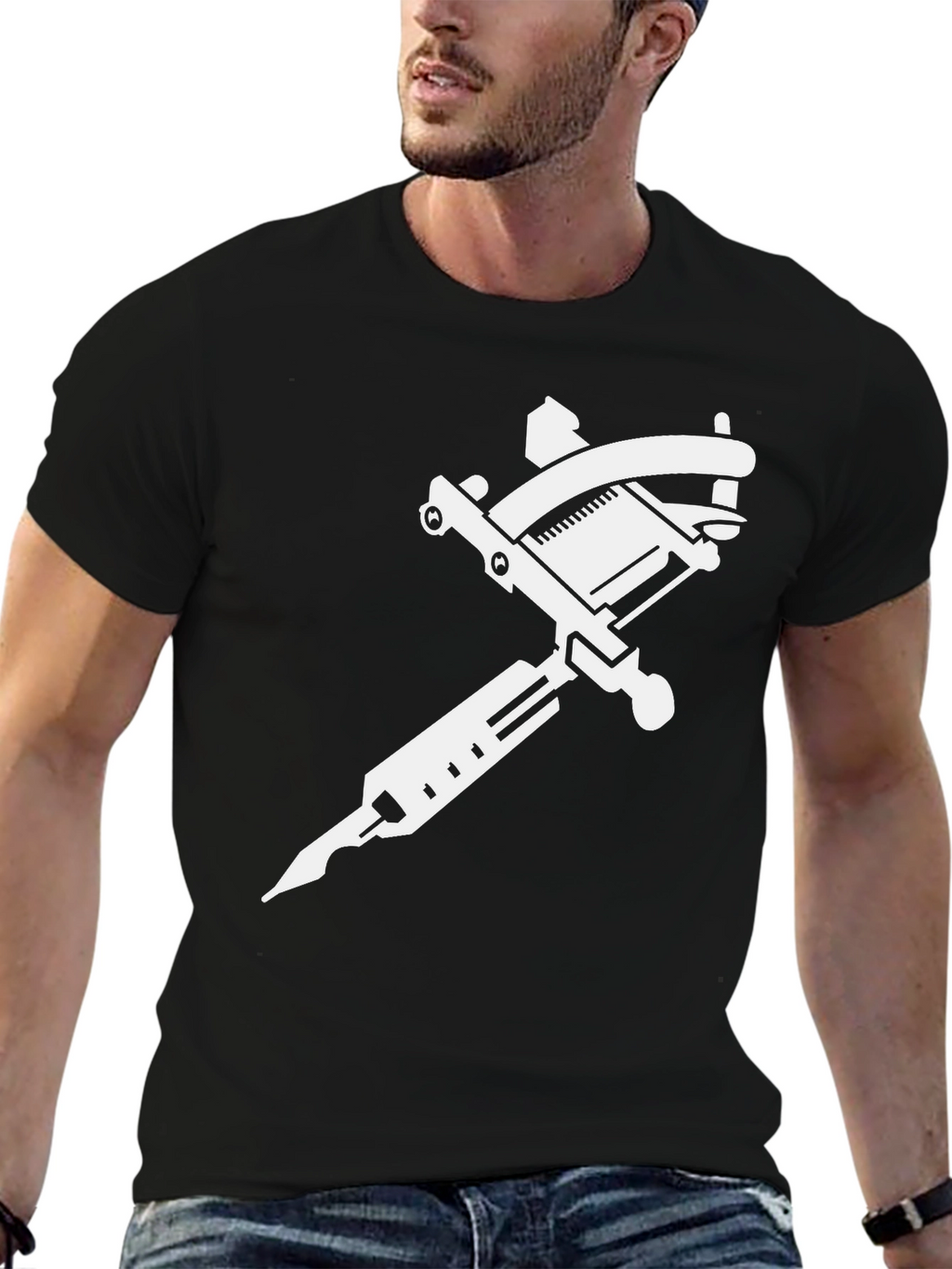 Black Tattoo Machine Graphic T-Shirt