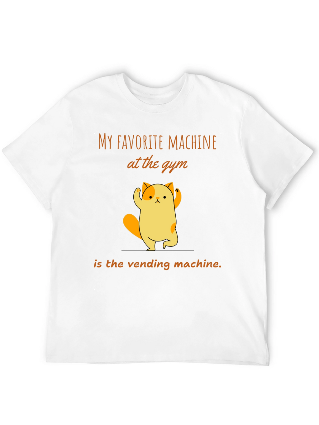 Gym Humor T-Shirt - Vending Machine Cat