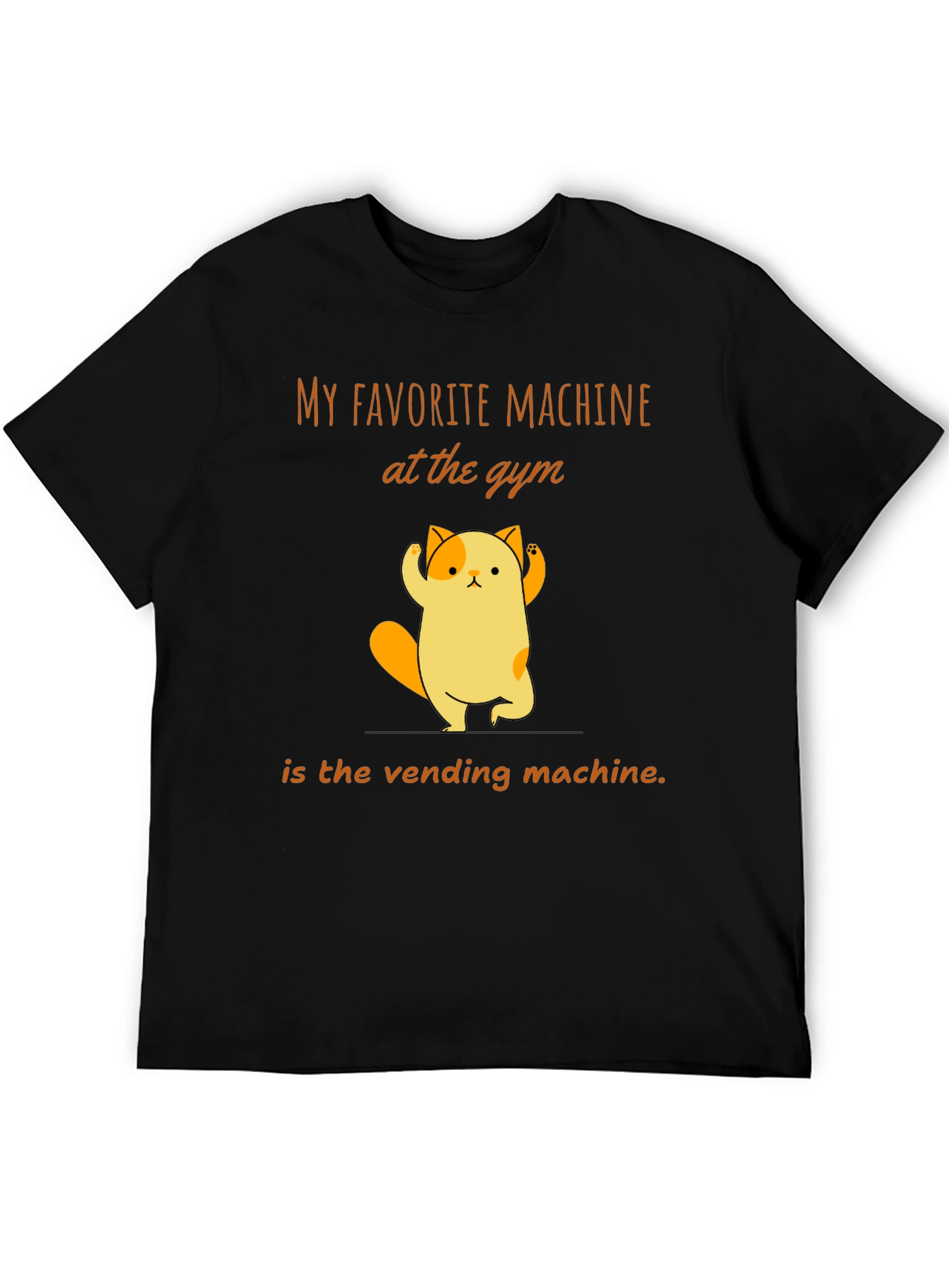 Gym Humor T-Shirt - Vending Machine Cat