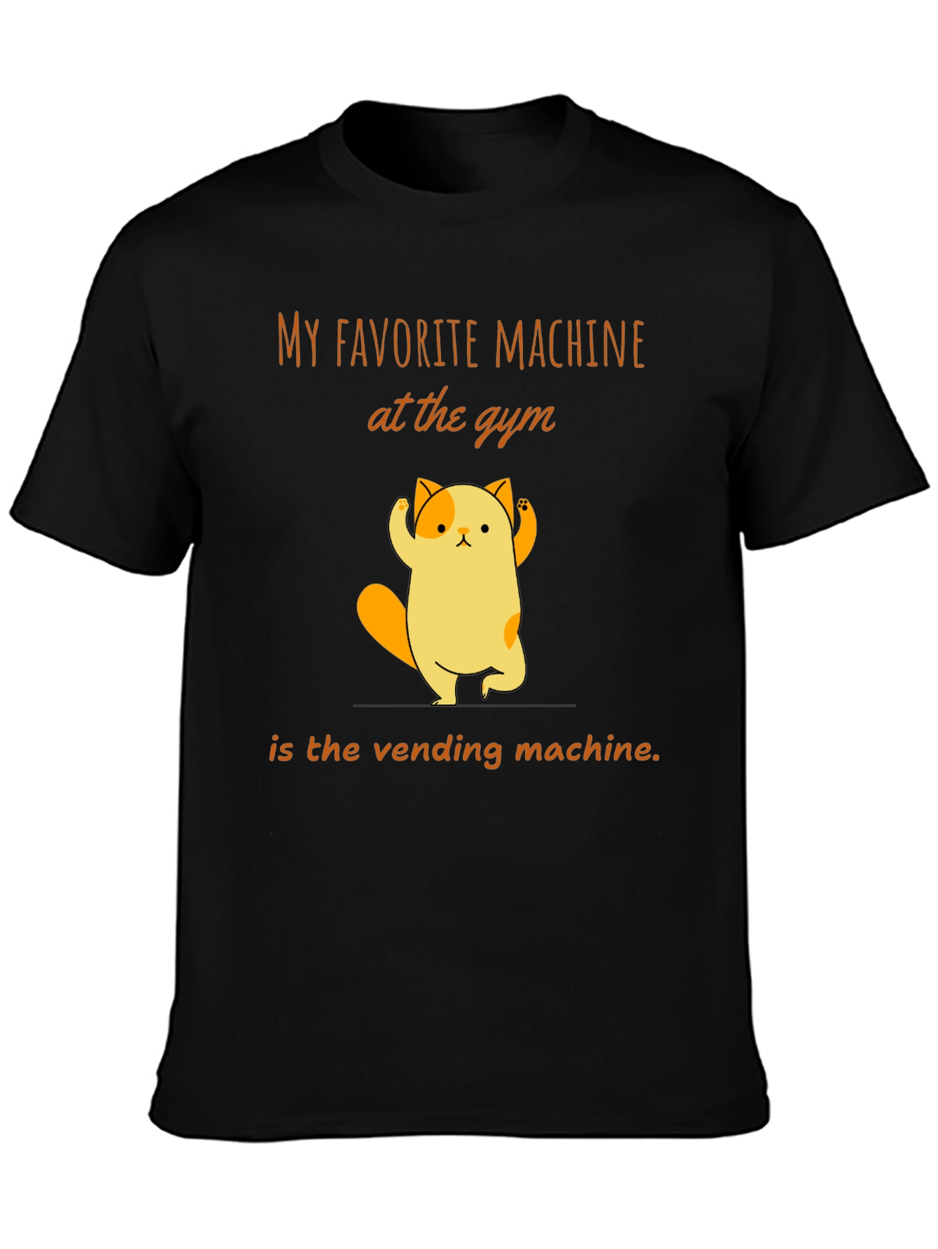 Gym Humor T-Shirt - Vending Machine Cat