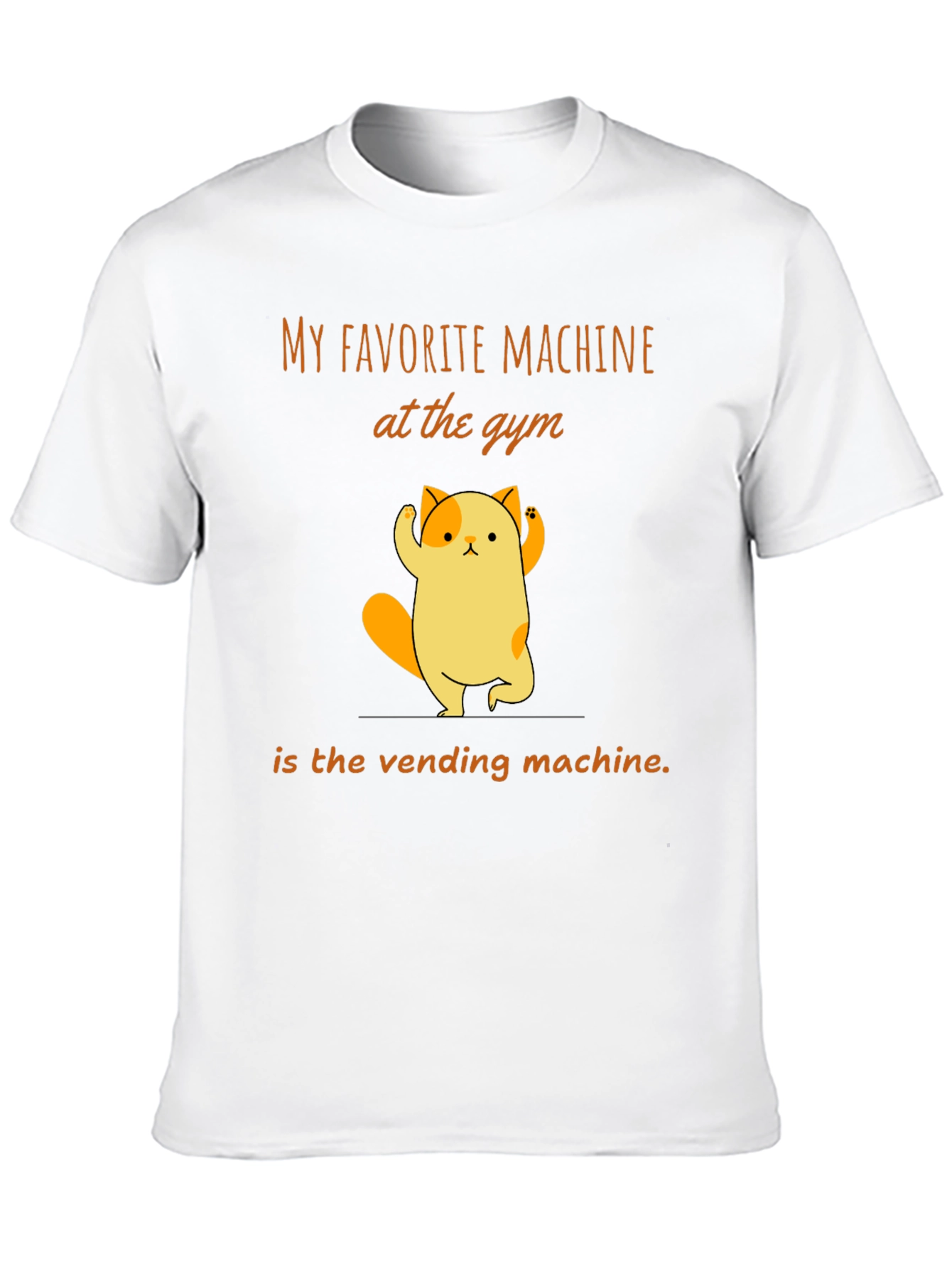 Gym Humor T-Shirt - Vending Machine Cat