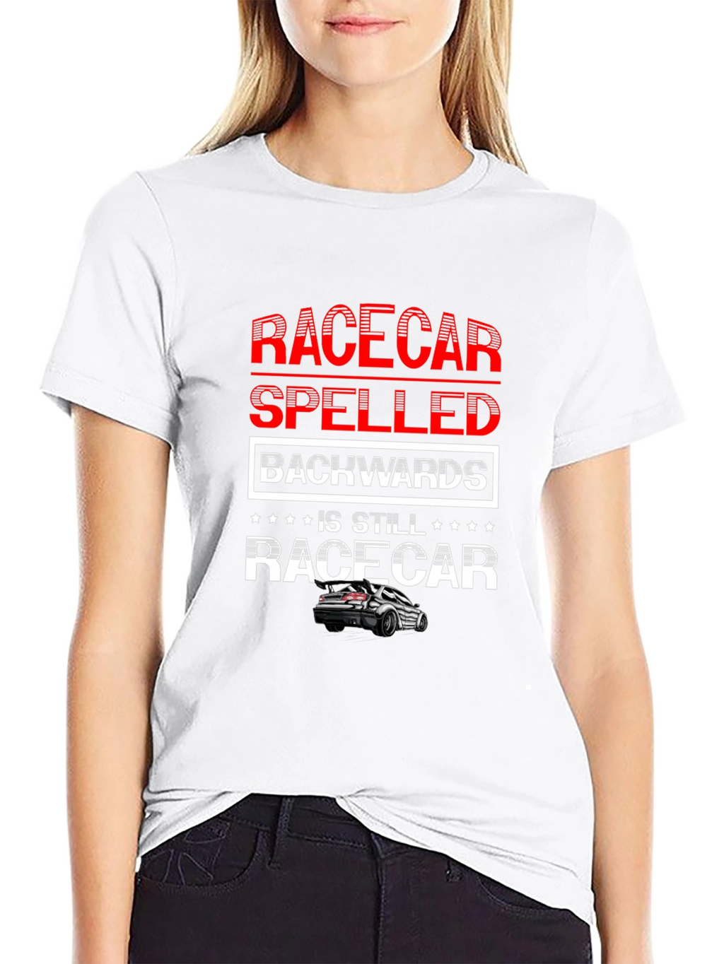 Racecar Spelled Backwards T-Shirt - Car Enthusiast Apparel