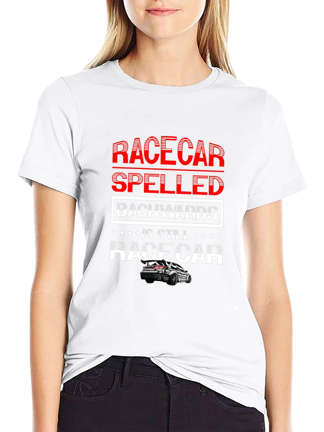 Racecar Spelled Backwards T-Shirt - Car Enthusiast Apparel