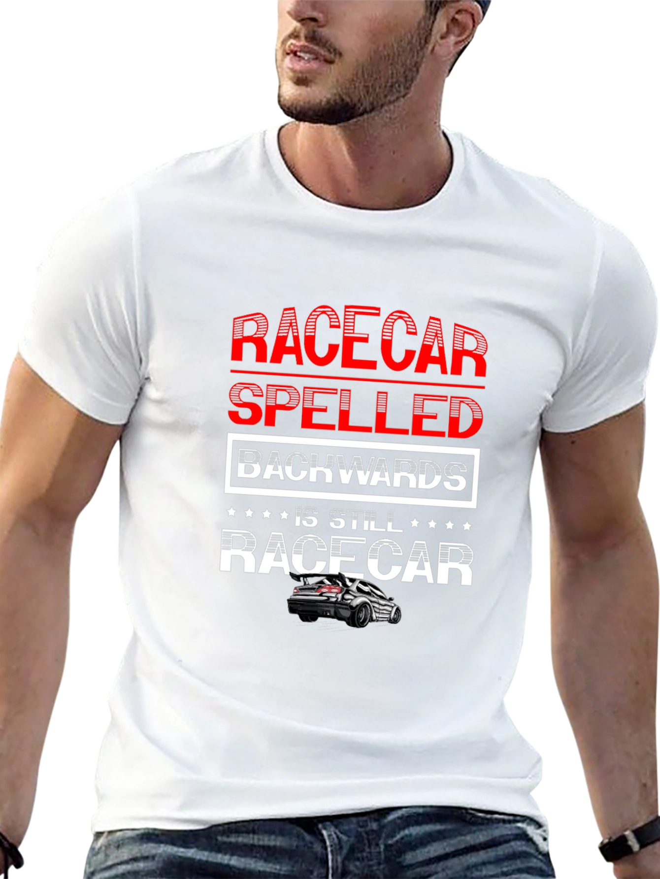 Racecar Spelled Backwards T-Shirt - Car Enthusiast Apparel