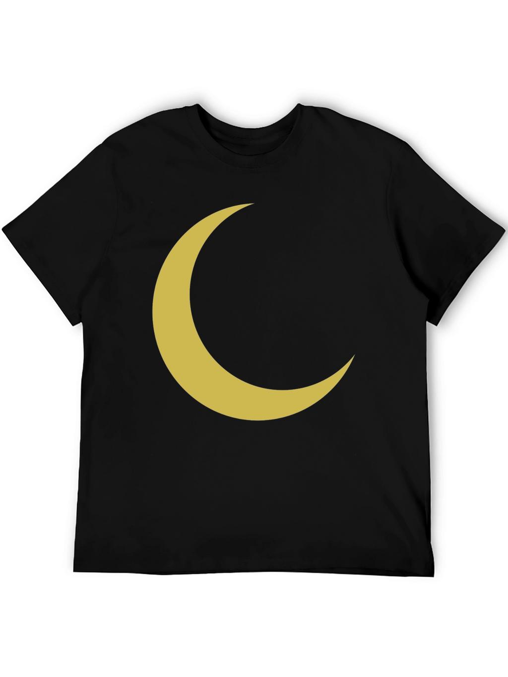 Crescent Moon Graphic Tee - Black Cotton T-Shirt