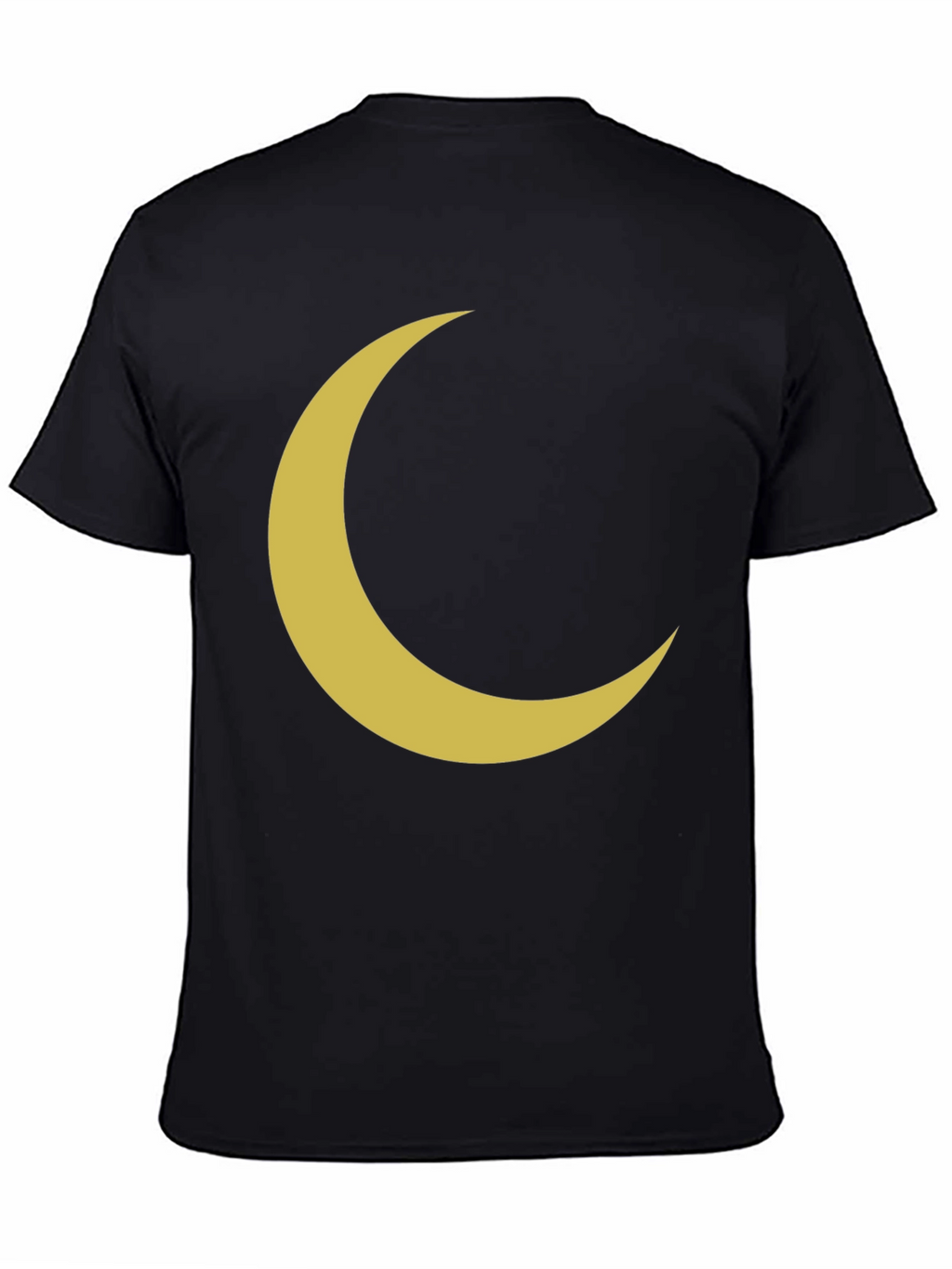 Crescent Moon Graphic Tee - Black Cotton T-Shirt
