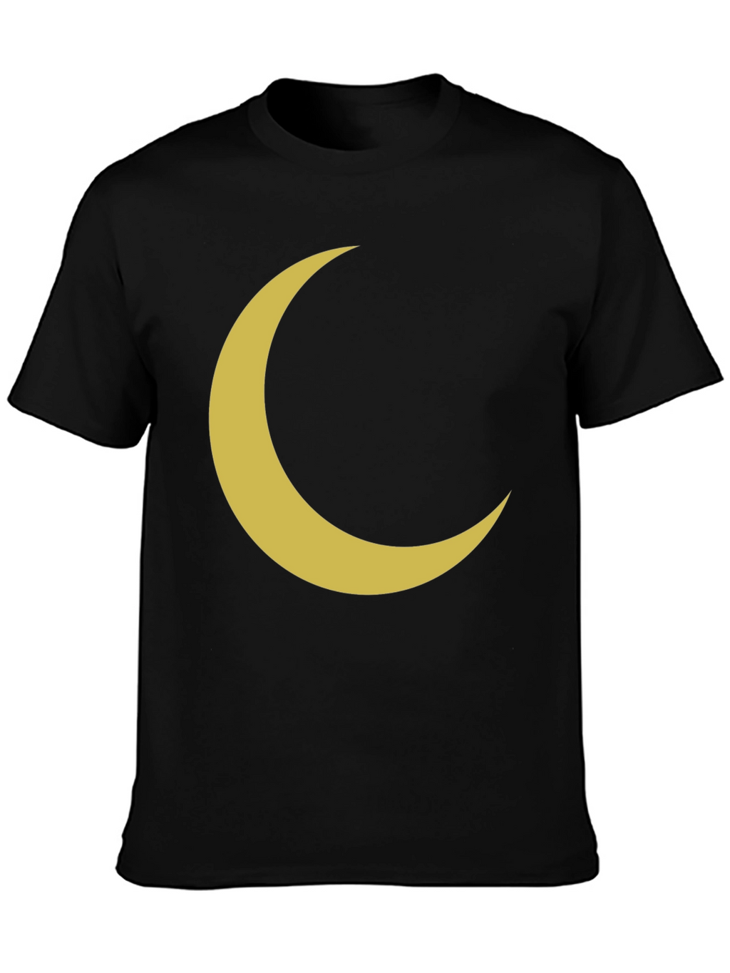 Crescent Moon Graphic Tee - Black Cotton T-Shirt