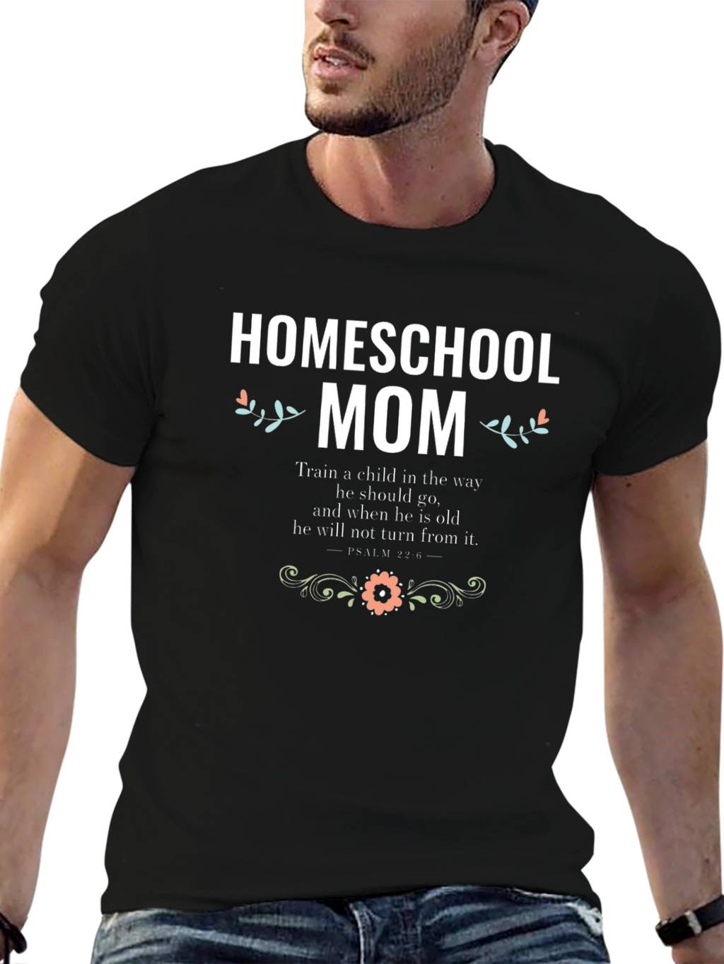 Homeschool Mom T-Shirt - Floral Design