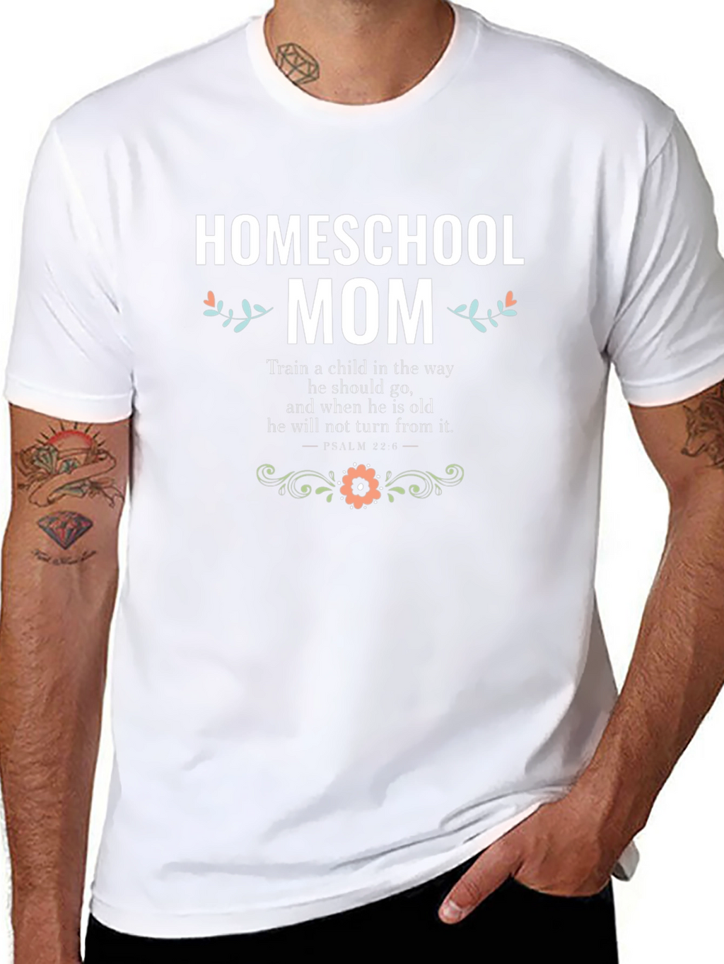 Homeschool Mom T-Shirt - Floral Design