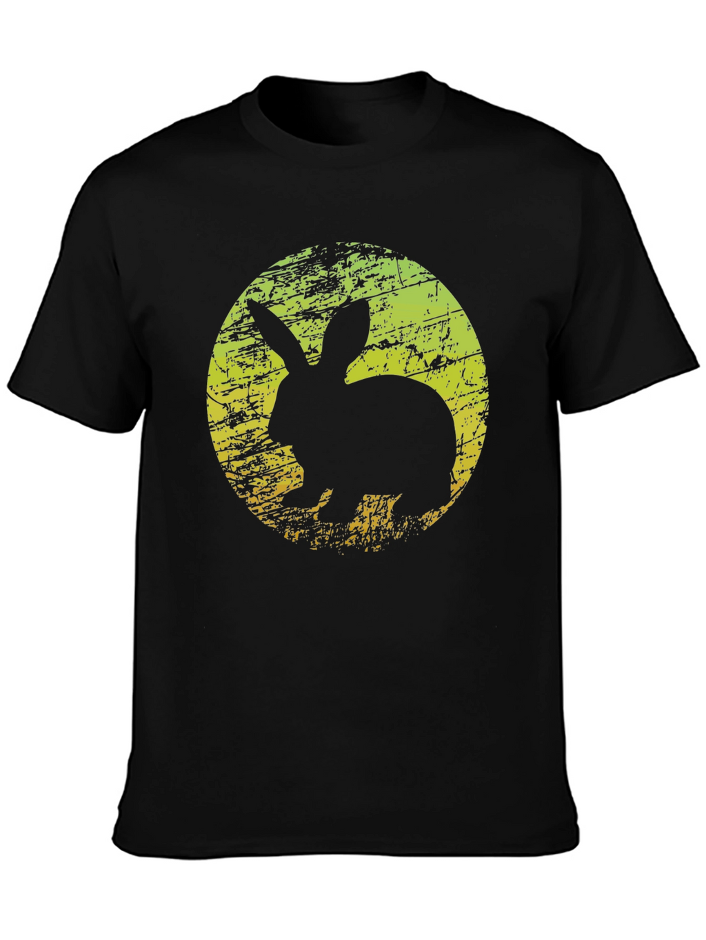 Rabbit Silhouette Graphic T-Shirt - Black