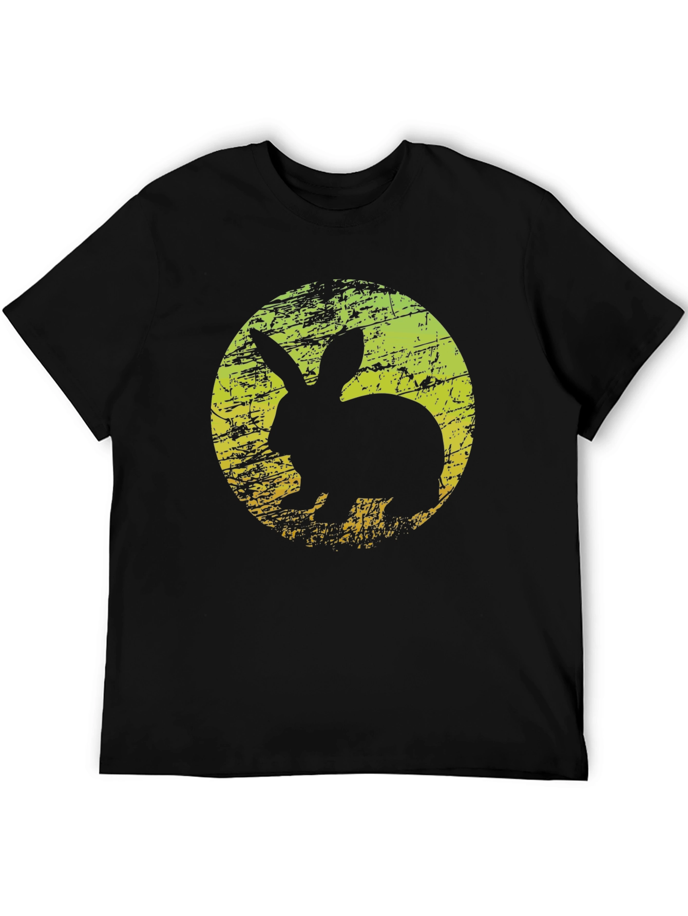 Rabbit Silhouette Graphic T-Shirt - Black