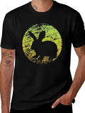Rabbit Silhouette Graphic T-Shirt - Black