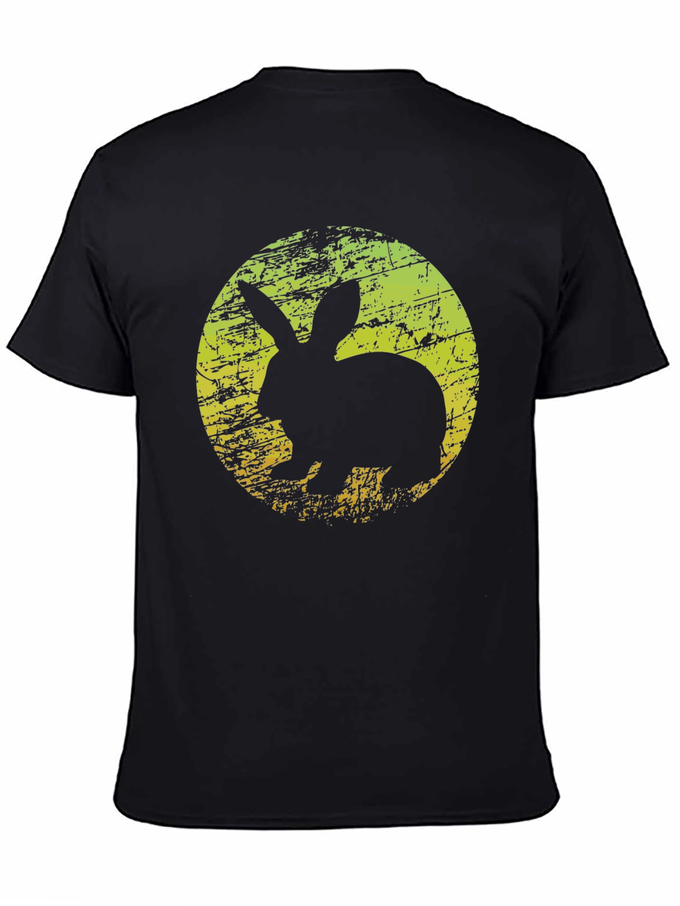 Rabbit Silhouette Graphic T-Shirt - Black
