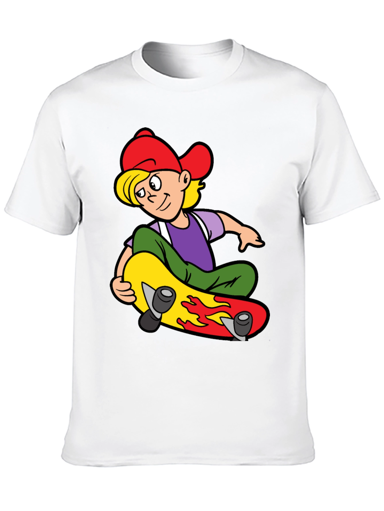 Skateboarding Boy Graphic Tee - Cool Black T-Shirt