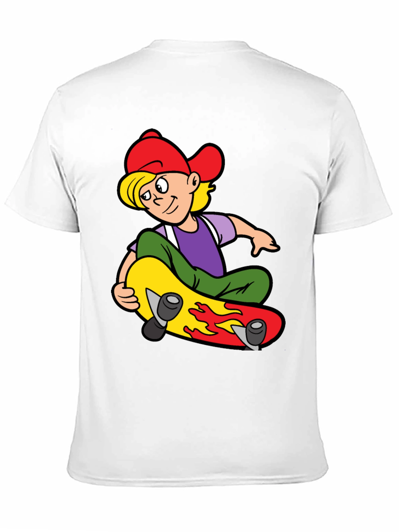 Skateboarding Boy Graphic Tee - Cool Black T-Shirt