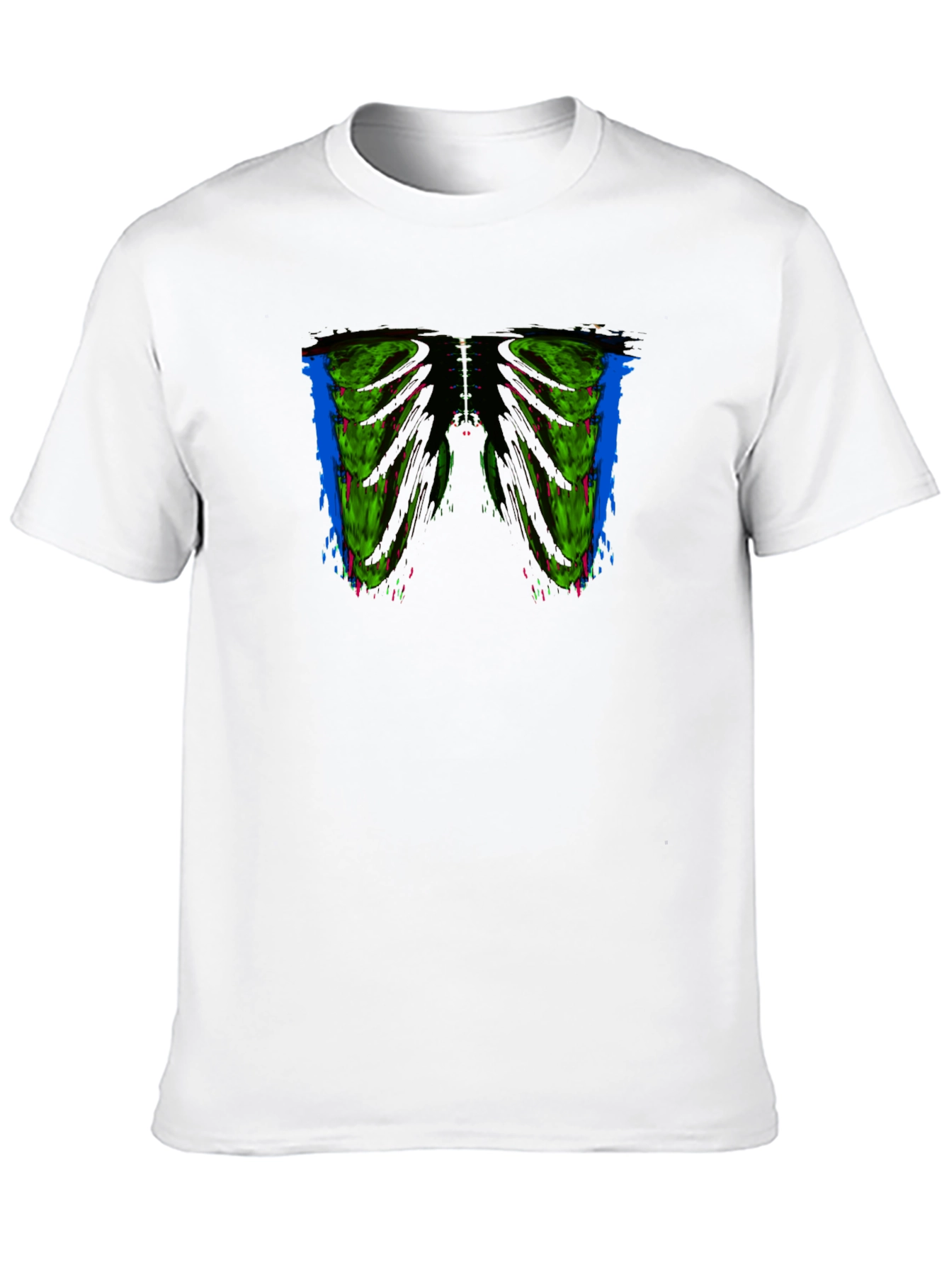 Edgy Rib Cage Graphic Tee - Mens Black T-Shirt