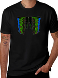 Edgy Rib Cage Graphic Tee - Mens Black T-Shirt