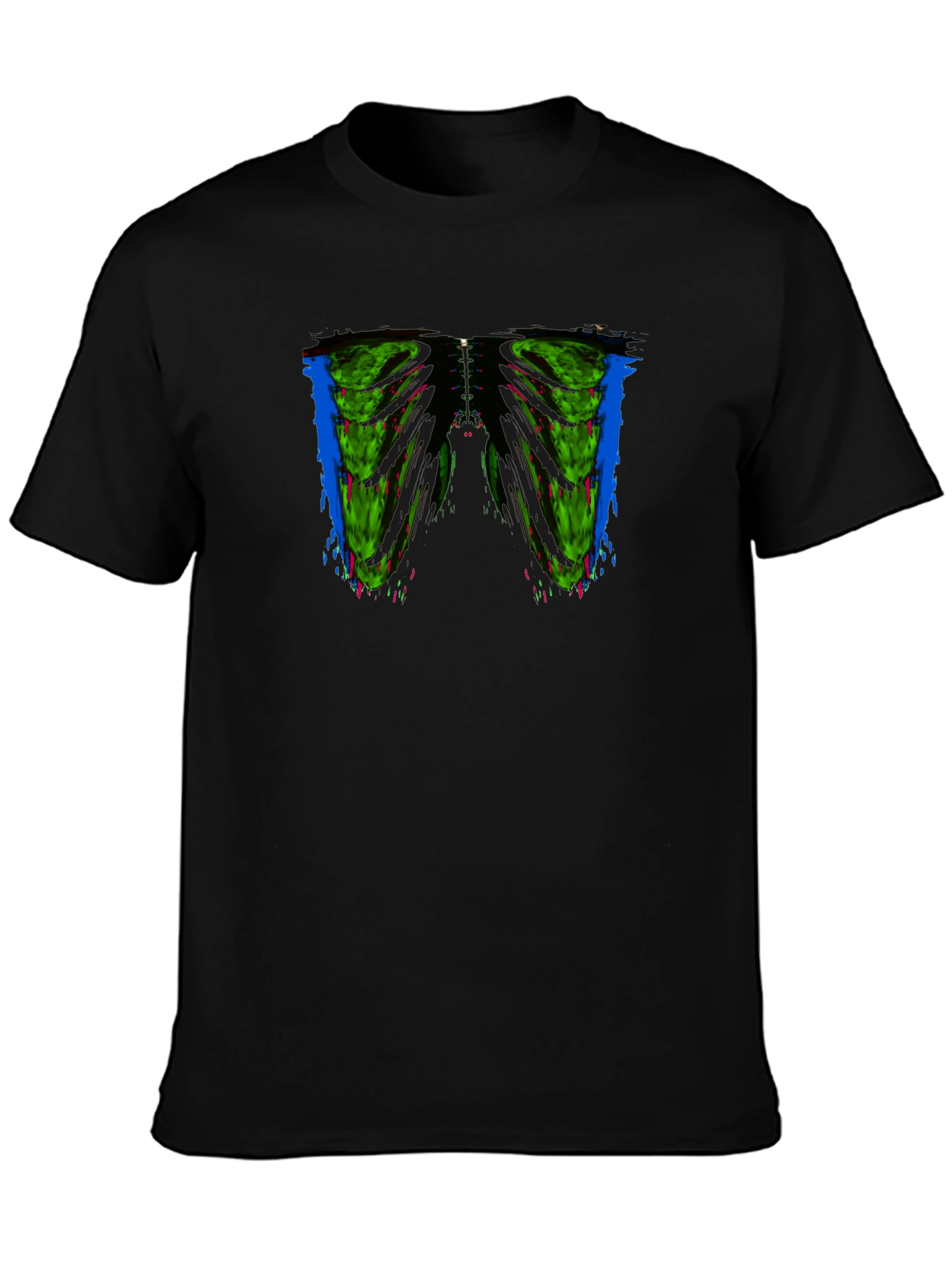 Edgy Rib Cage Graphic Tee - Mens Black T-Shirt