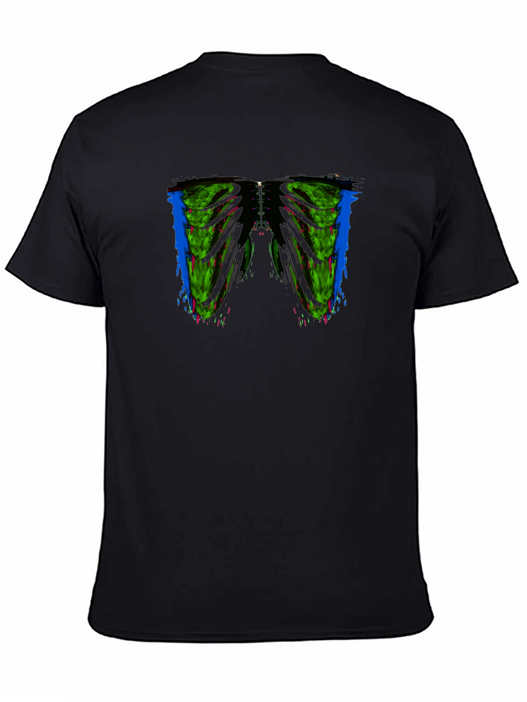 Edgy Rib Cage Graphic Tee - Mens Black T-Shirt