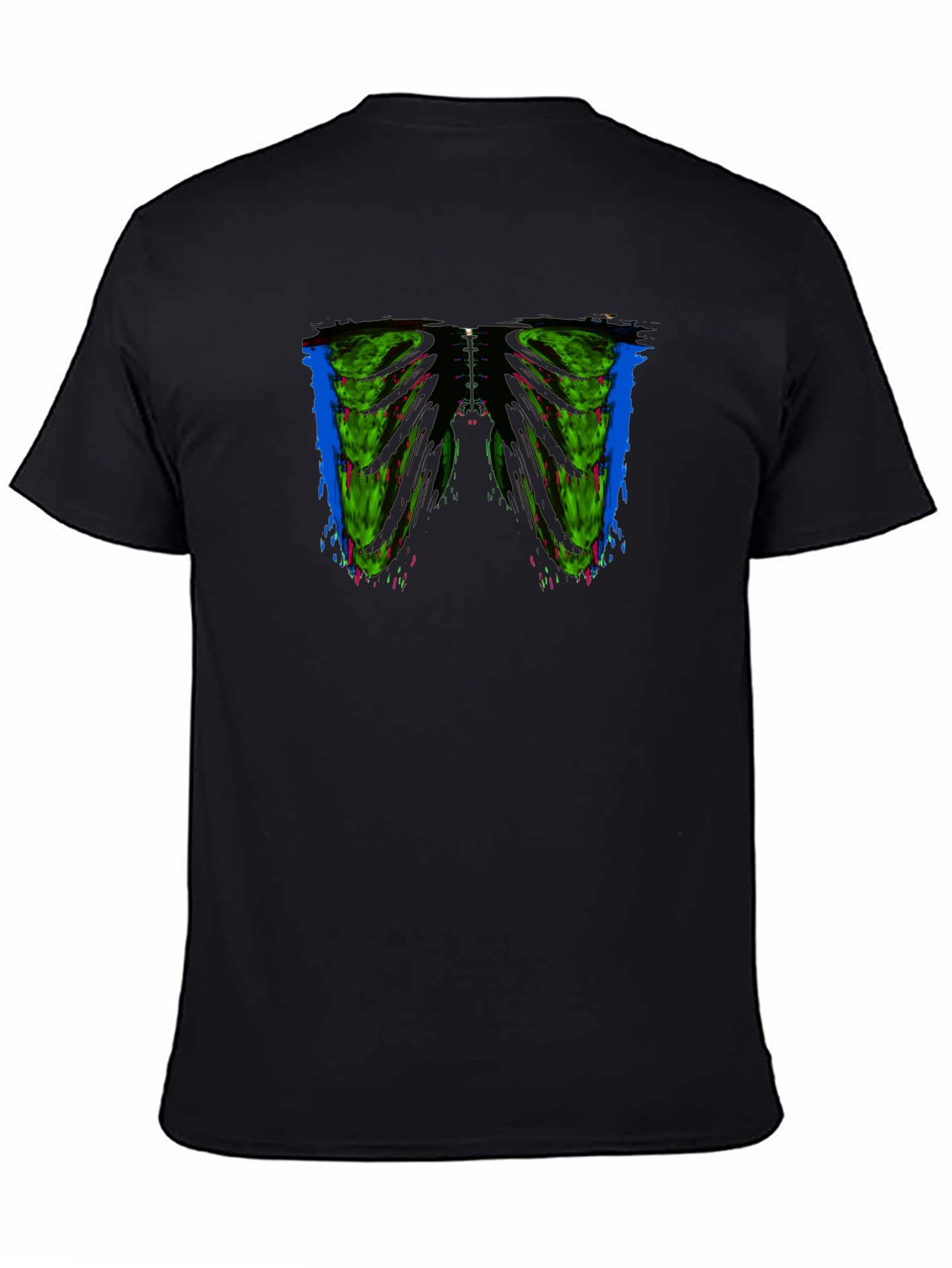 Edgy Rib Cage Graphic Tee - Mens Black T-Shirt