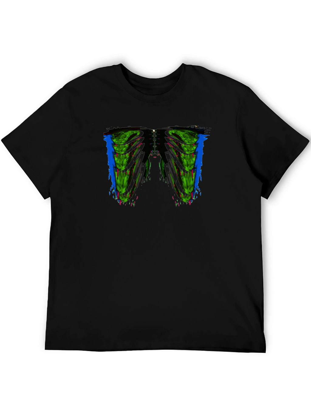 Edgy Rib Cage Graphic Tee - Mens Black T-Shirt