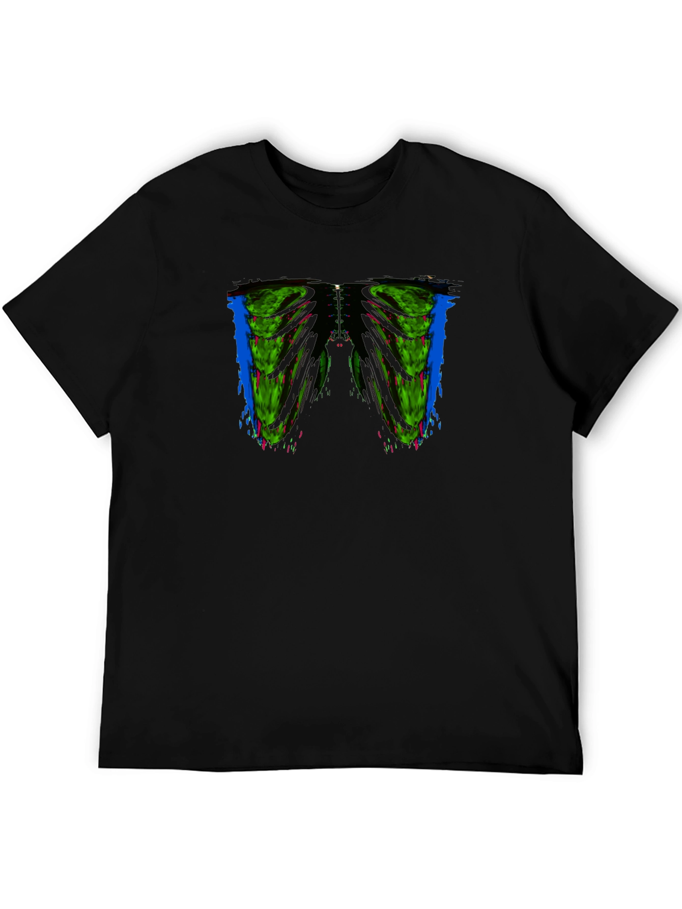 Edgy Rib Cage Graphic Tee - Mens Black T-Shirt