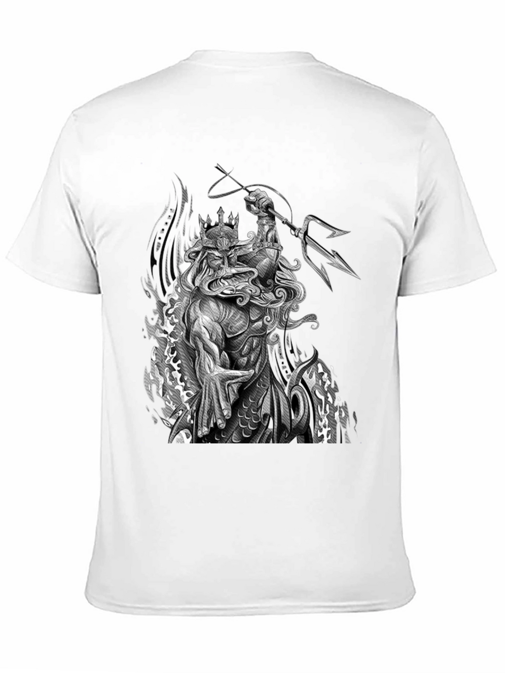Poseidon Graphic Print Black T-Shirt