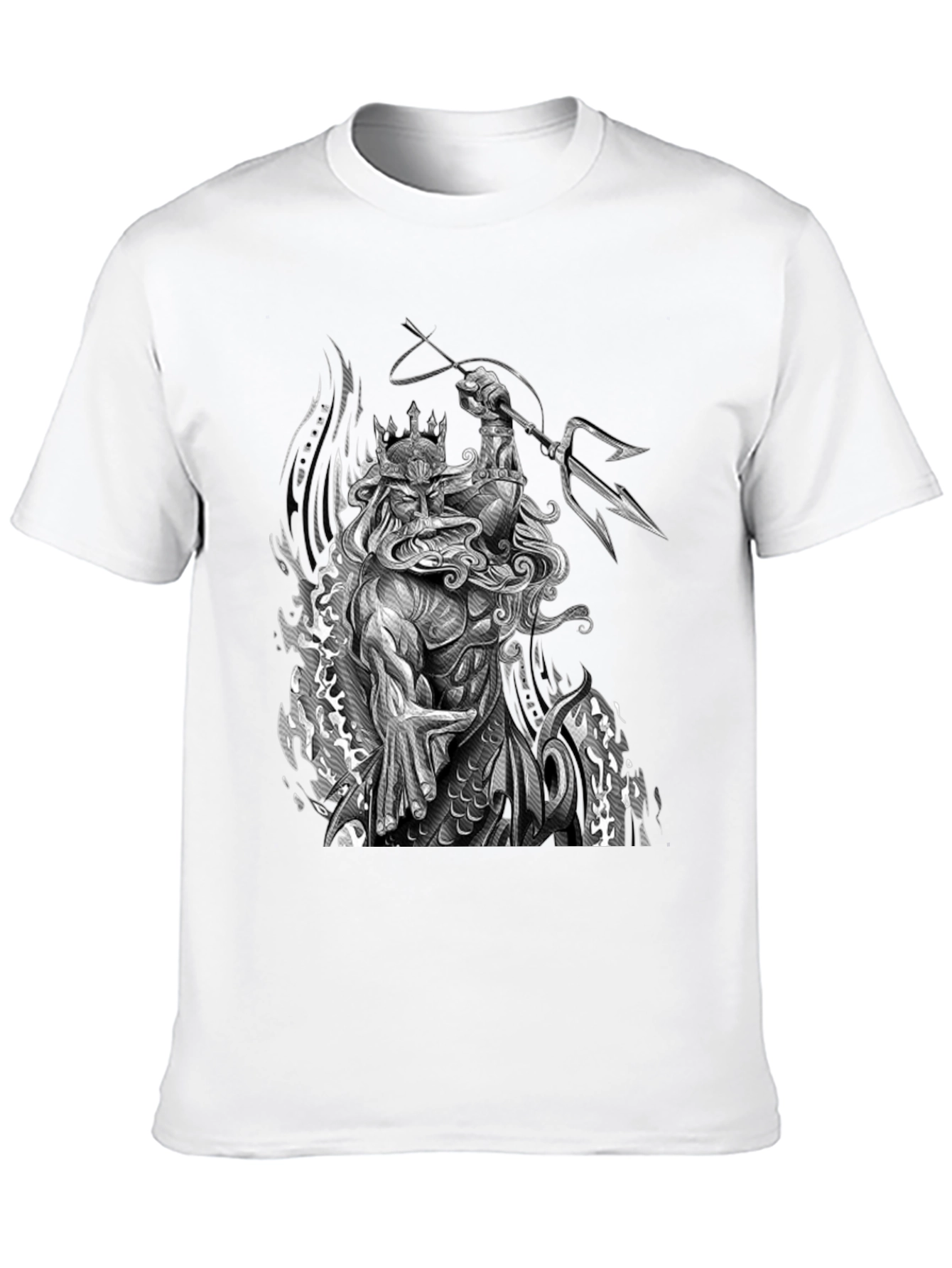 Poseidon Graphic Print Black T-Shirt