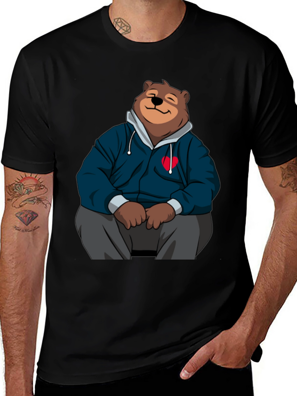 Cartoon Bear Hoodie T-Shirt