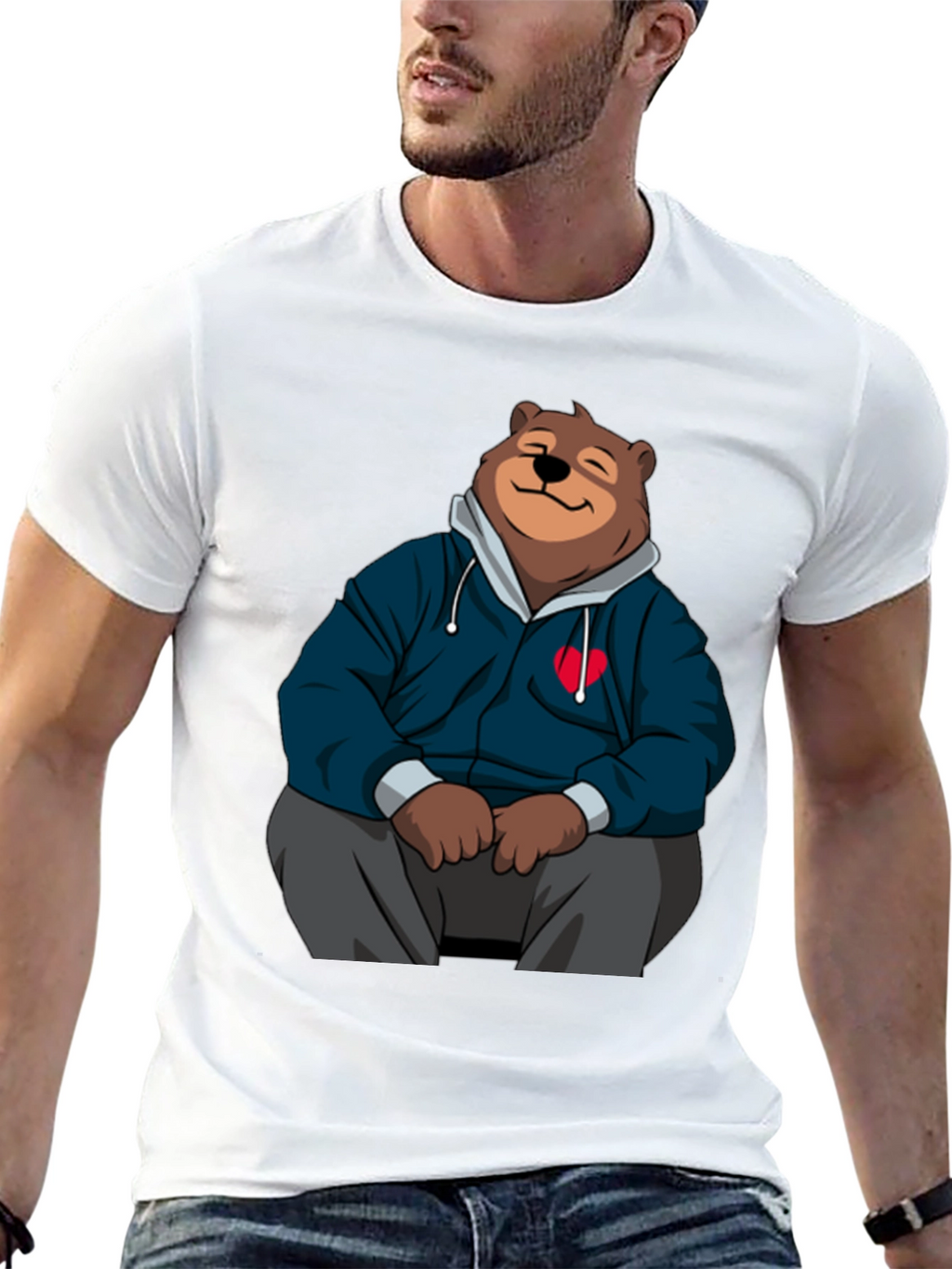 Cartoon Bear Hoodie T-Shirt