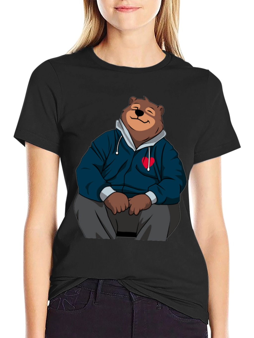 Cartoon Bear Hoodie T-Shirt