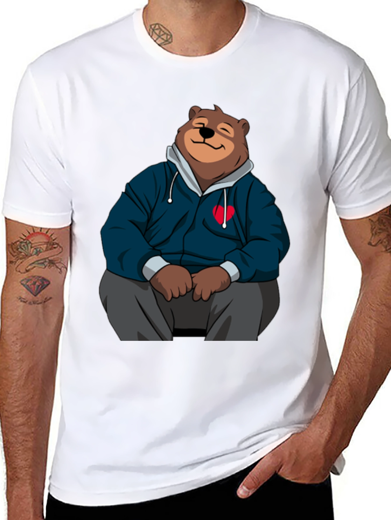 Cartoon Bear Hoodie T-Shirt