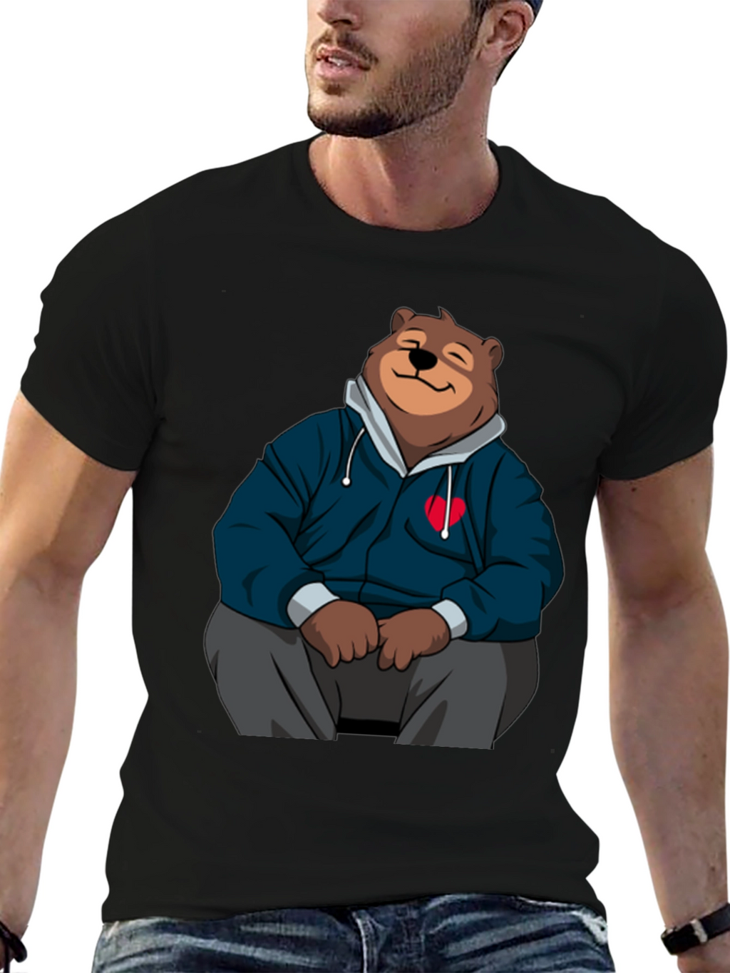 Cartoon Bear Hoodie T-Shirt