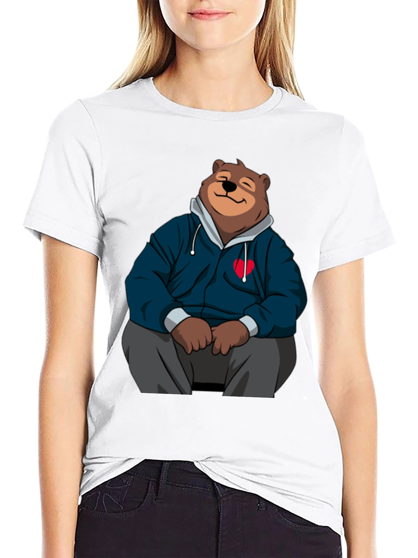 Cartoon Bear Hoodie T-Shirt