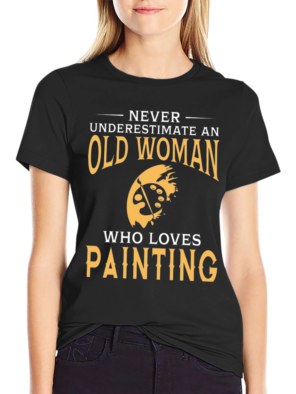 Old Woman Painting Lover Graphic T-Shirt