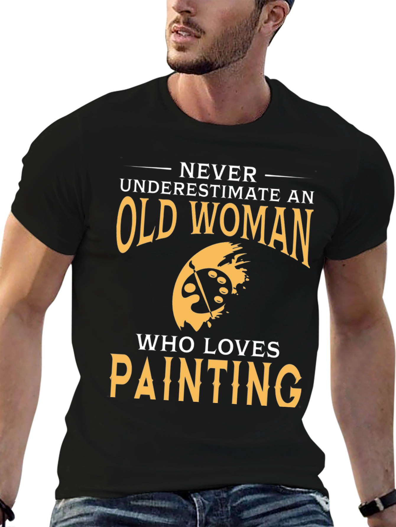 Old Woman Painting Lover Graphic T-Shirt