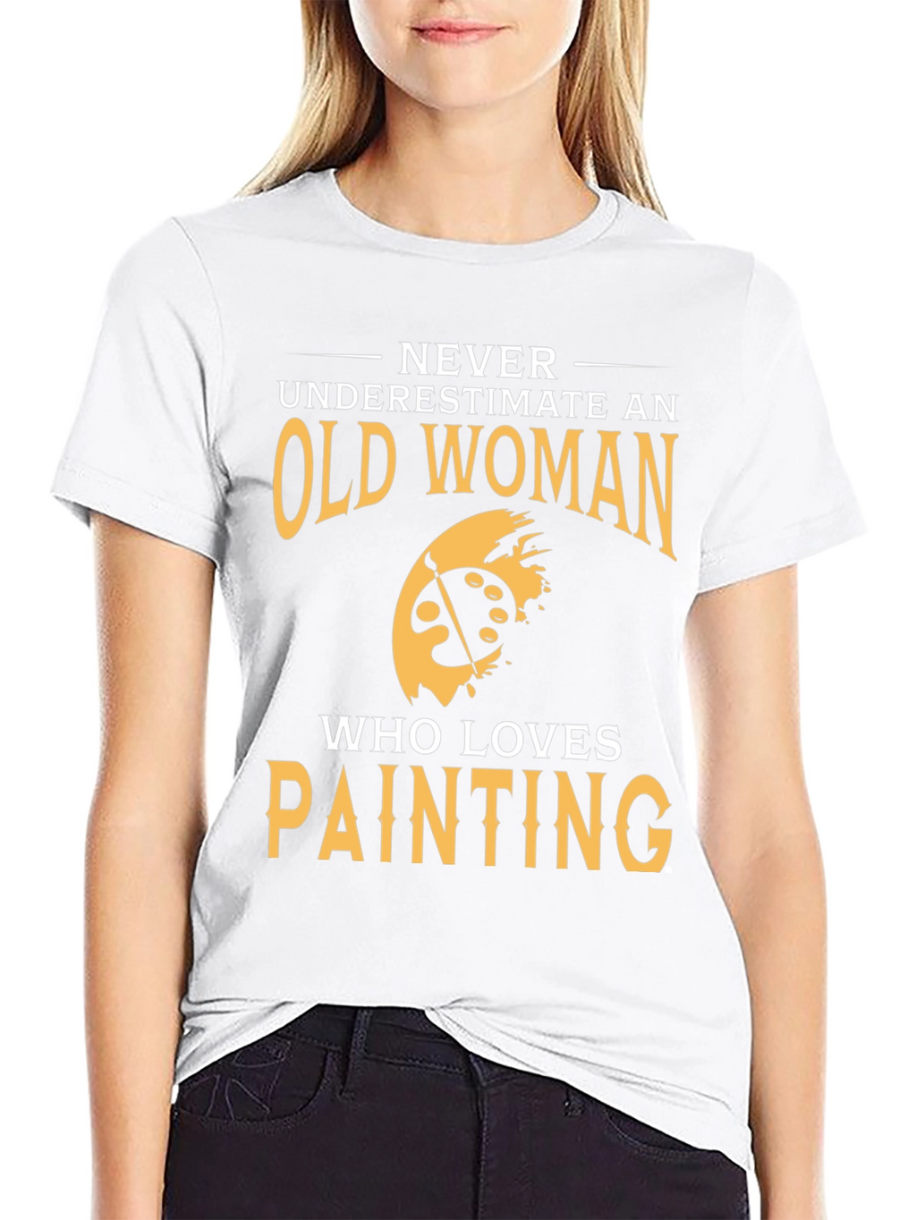 Old Woman Painting Lover Graphic T-Shirt