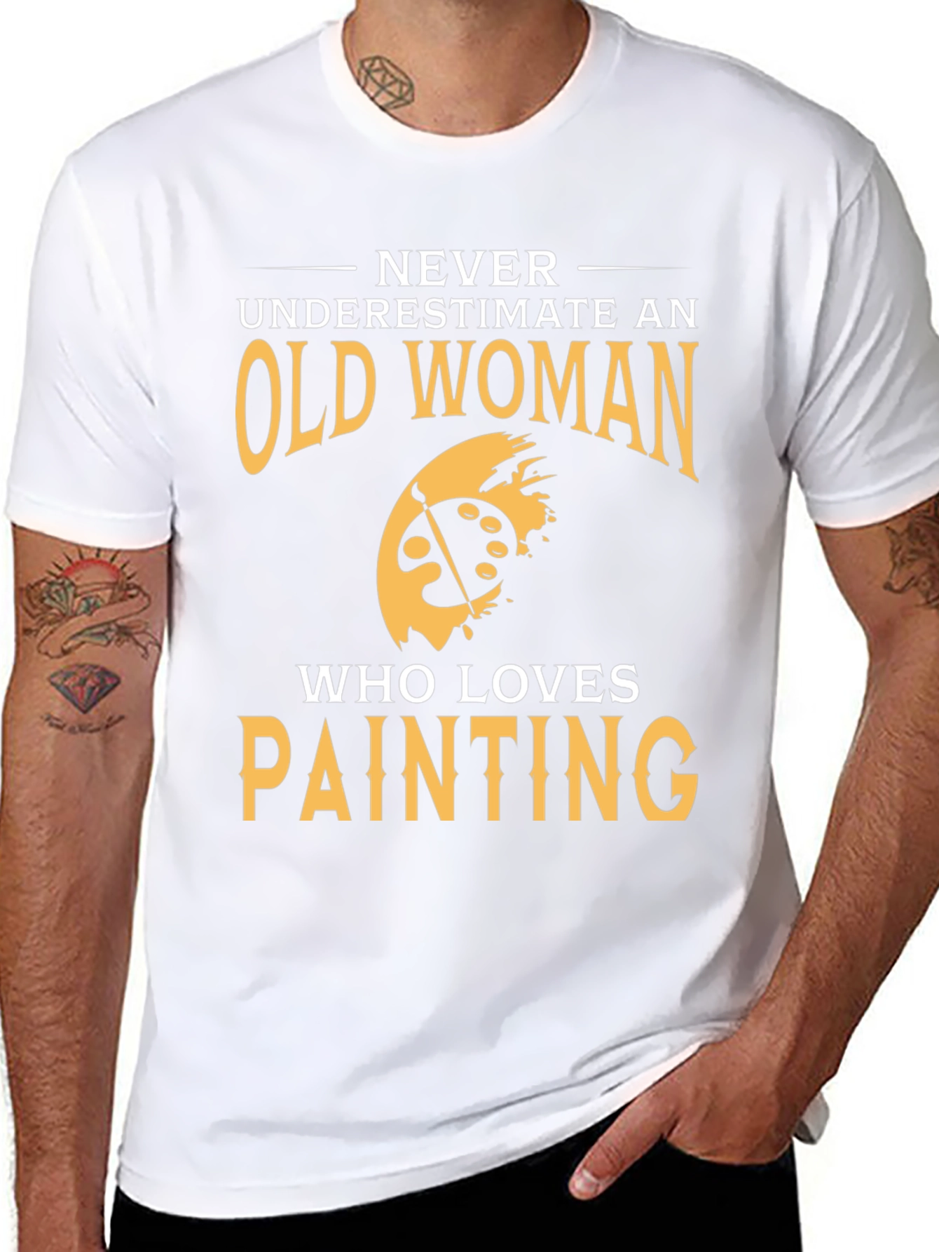 Old Woman Painting Lover Graphic T-Shirt
