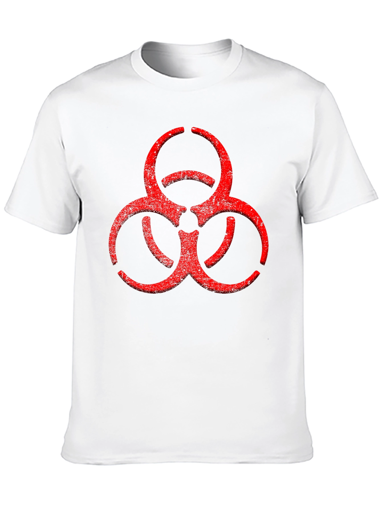 Biohazard Symbol Graphic Print Crew Neck T-Shirt