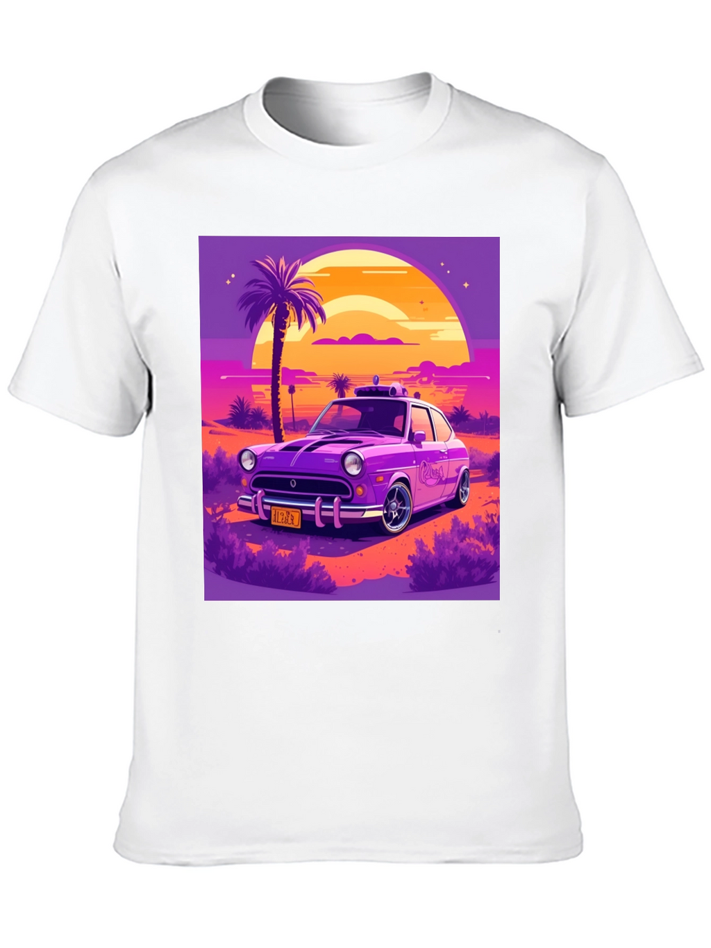 Retro Car T-Shirt - Sunset Drive Design
