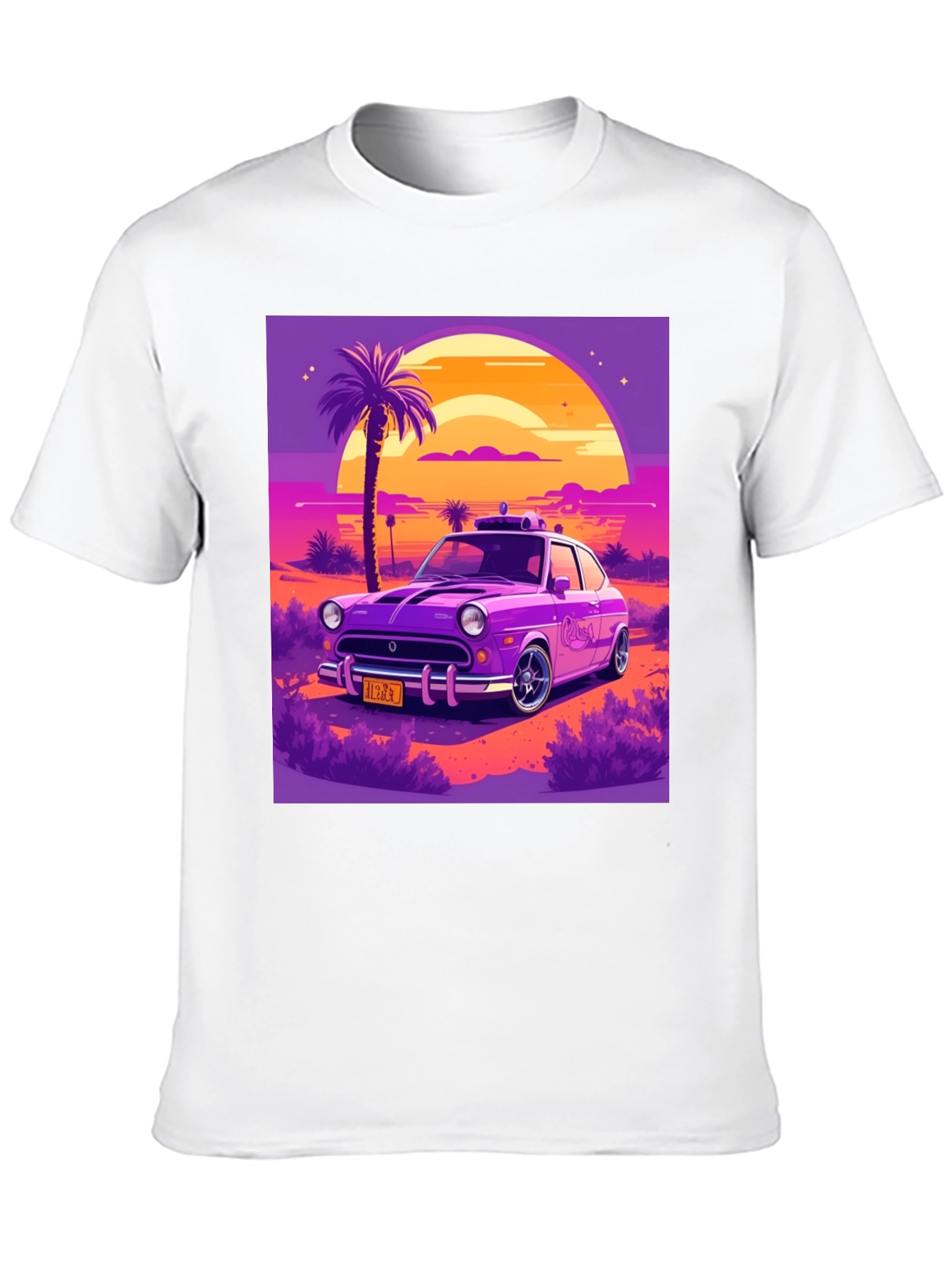 Retro Car T-Shirt - Sunset Drive Design