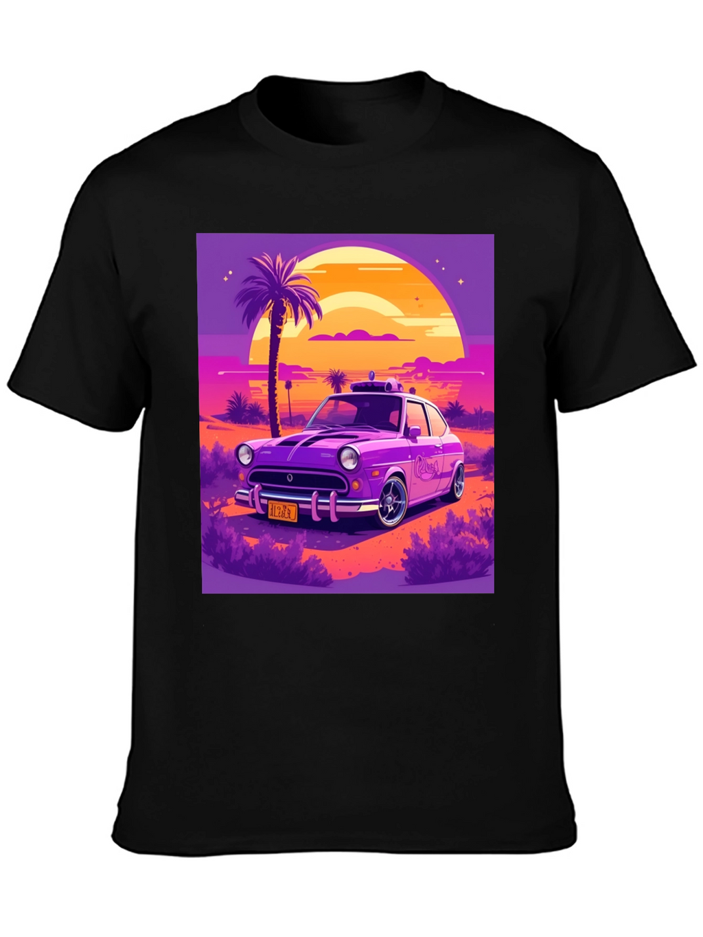 Retro Car T-Shirt - Sunset Drive Design