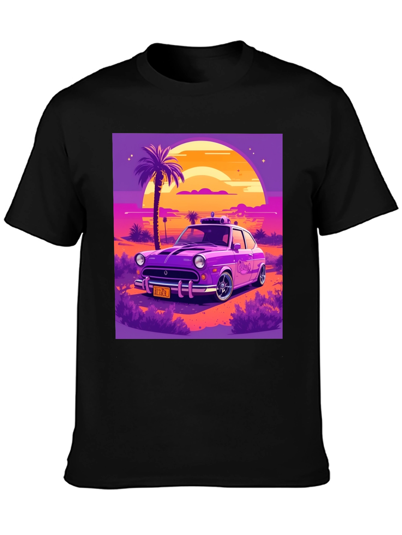 Retro Car T-Shirt - Sunset Drive Design