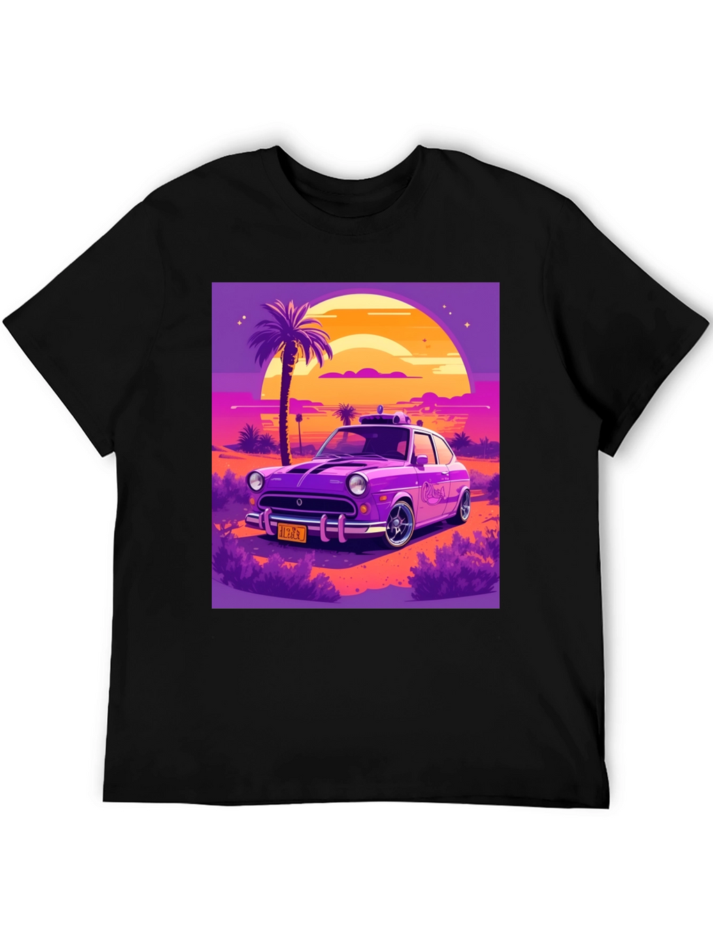 Retro Car T-Shirt - Sunset Drive Design